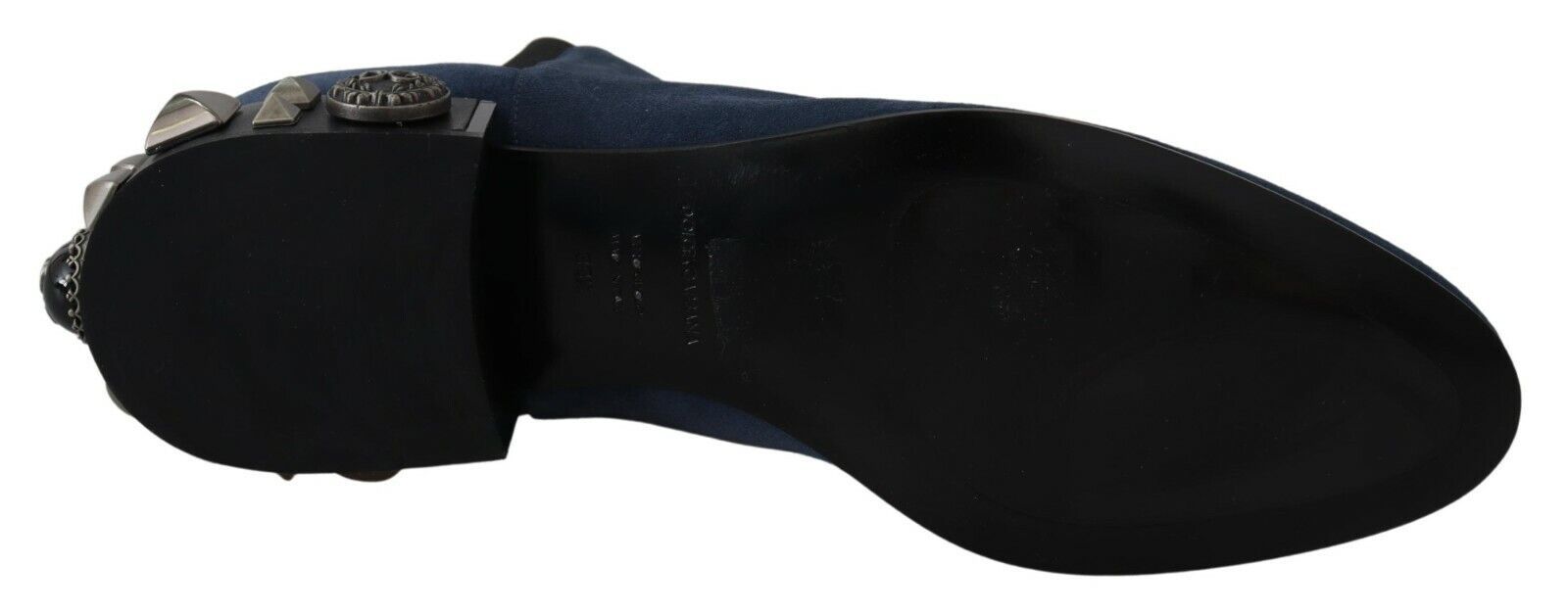 Dolce & Gabbana Blaue Wildleder-Stiefel mit Verzierungen und Nieten