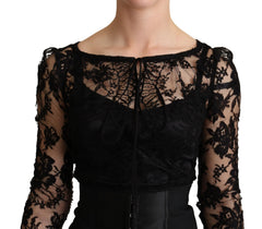 Dolce & Gabbana Schwarzes figurbetontes Spitzenoberteil eng anliegendes Minikleid