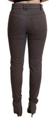 PLEIN SUD Braune Baumwoll-Stretch Skinny Jeans