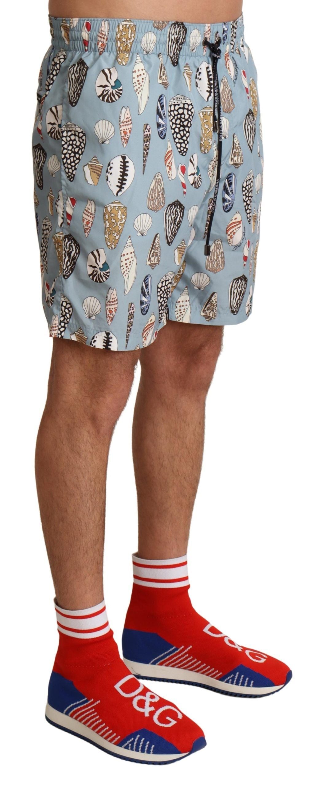 Dolce & Gabbana Badehose mit blauen Muscheln