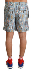 Dolce & Gabbana Badehose mit blauen Muscheln