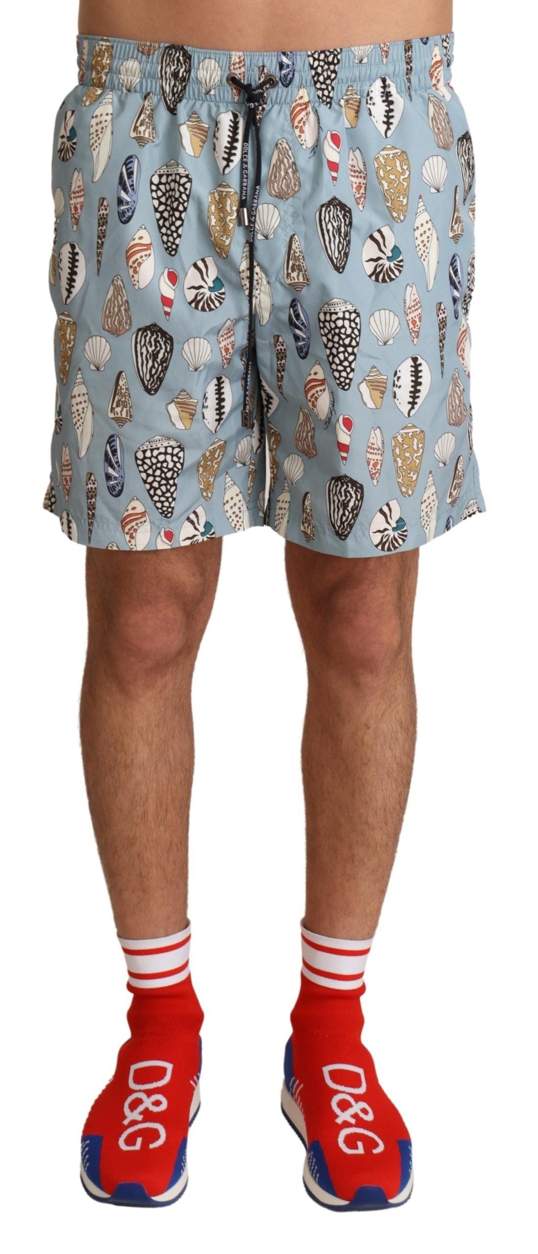 Dolce & Gabbana Badehose mit blauen Muscheln