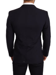 Dolce & Gabbana Navyfarbener Woll-Slim-Fit-Blazer MARTINI