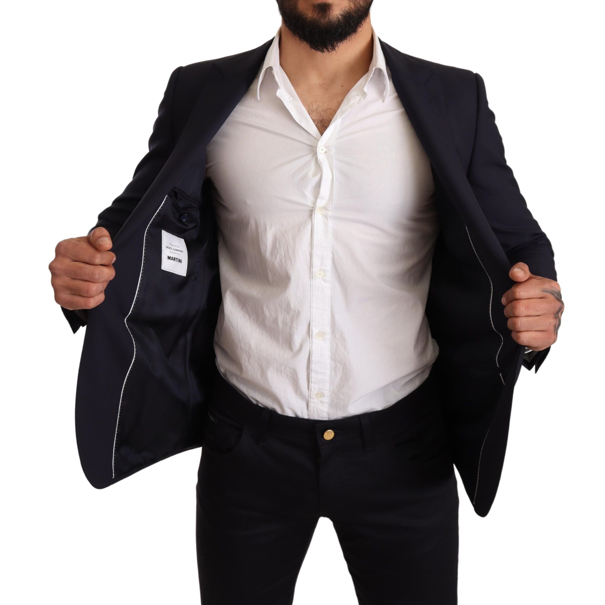 Dolce & Gabbana Navyfarbener Woll-Slim-Fit-Blazer MARTINI