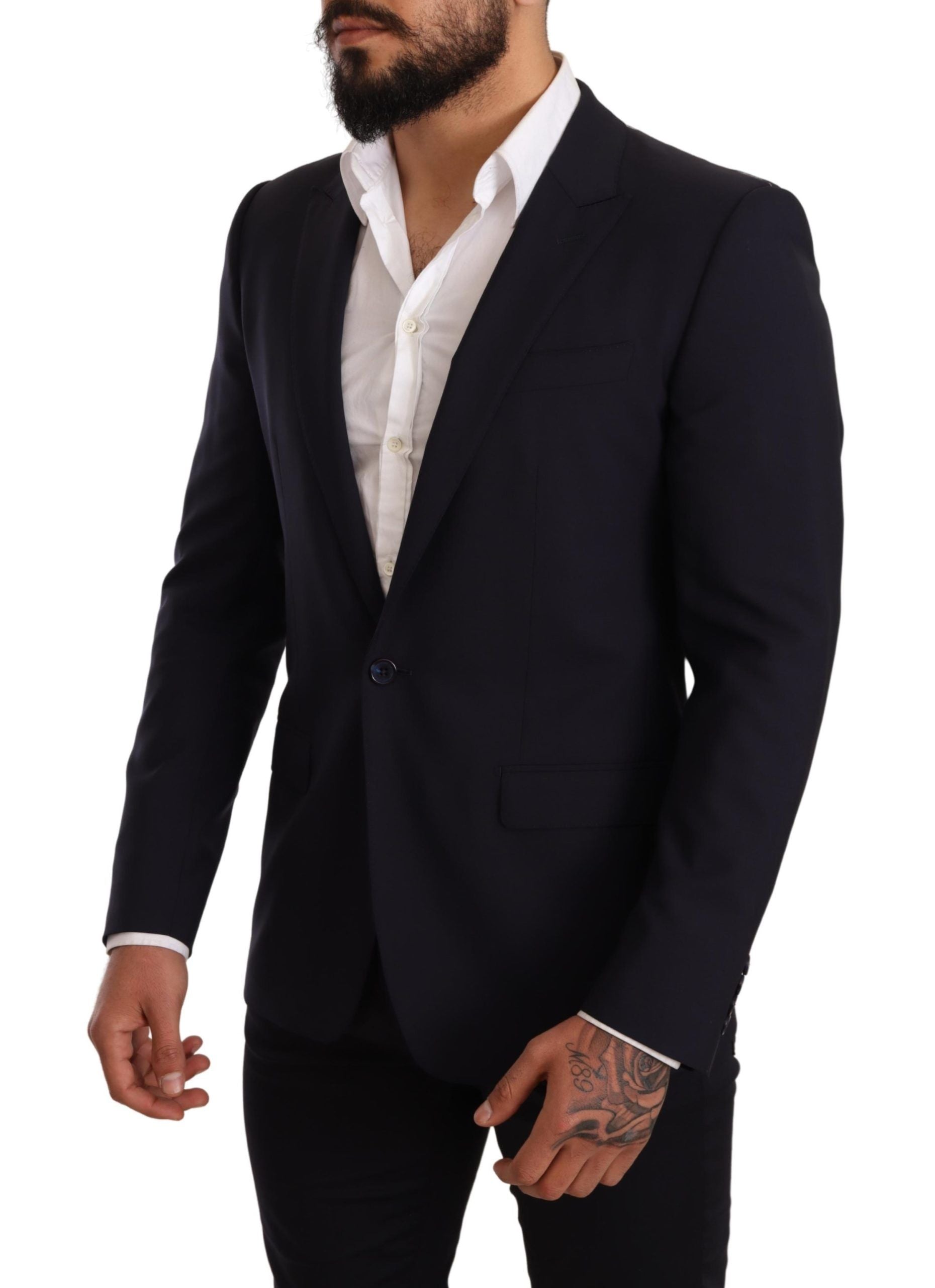 Dolce & Gabbana Navyfarbener Woll-Slim-Fit-Blazer MARTINI