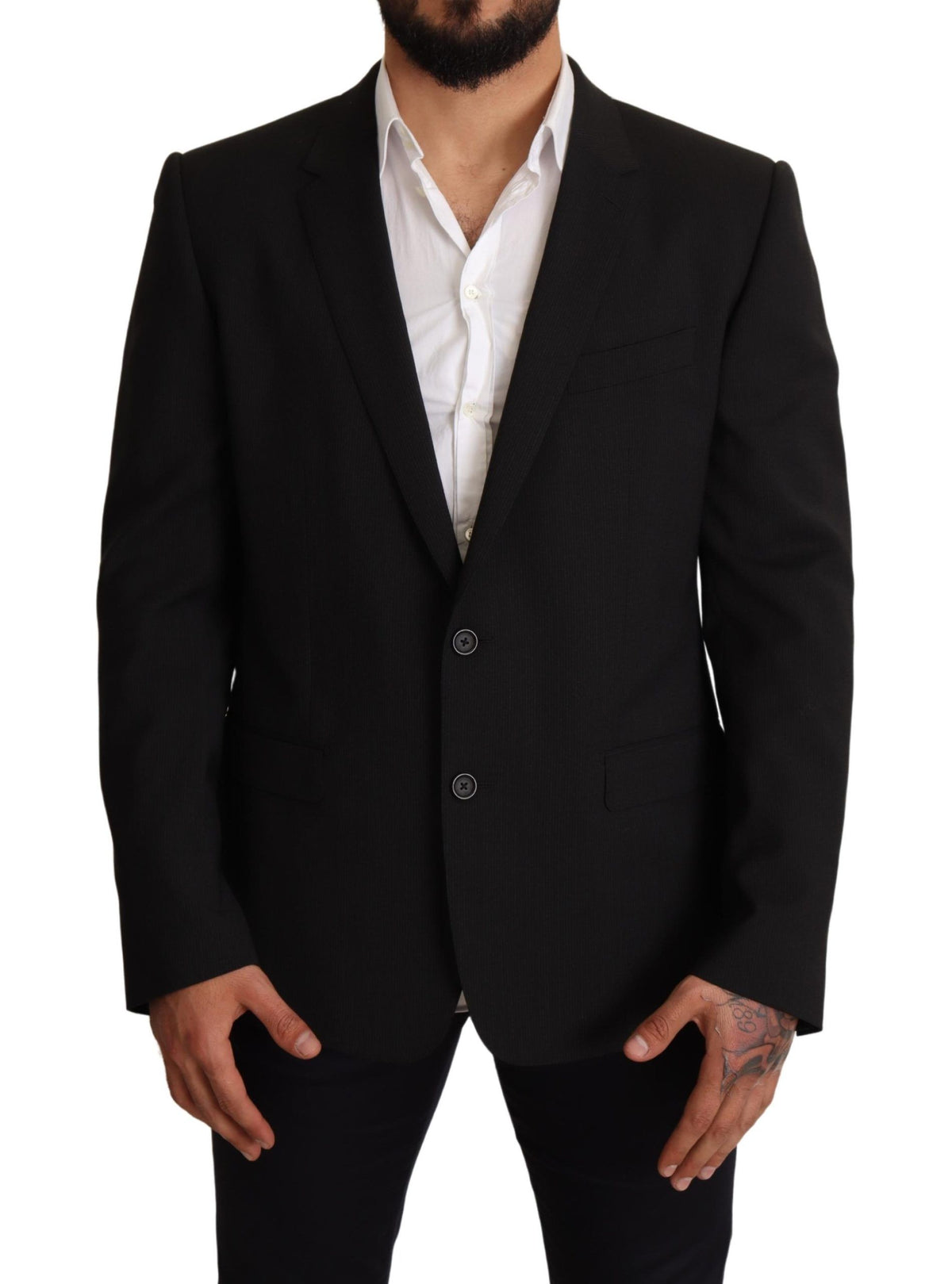 Dolce & Gabbana Schwarze gestreifte MARTINI Jackett Blazer