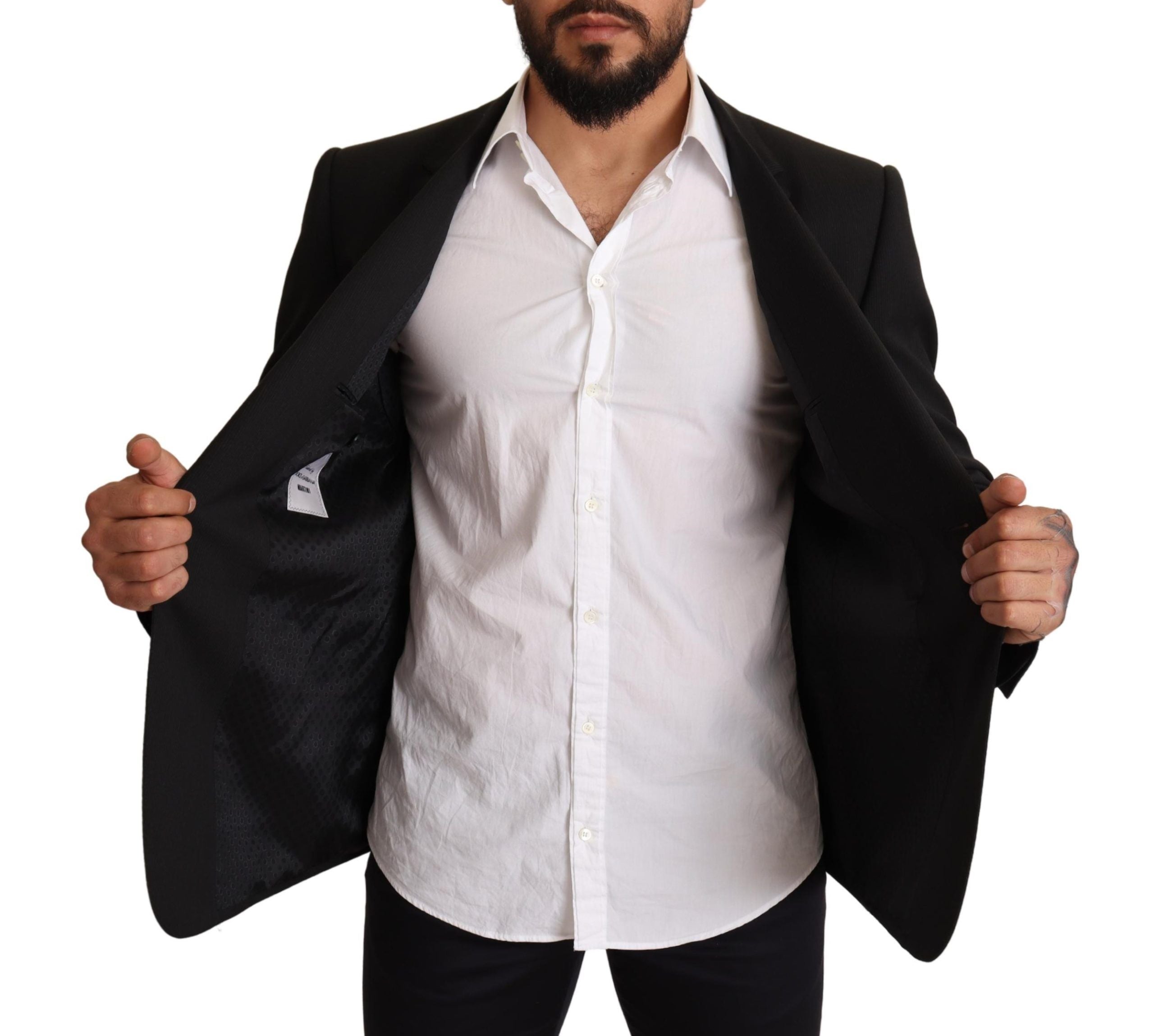 Dolce & Gabbana Schwarze gestreifte MARTINI Jackett Blazer