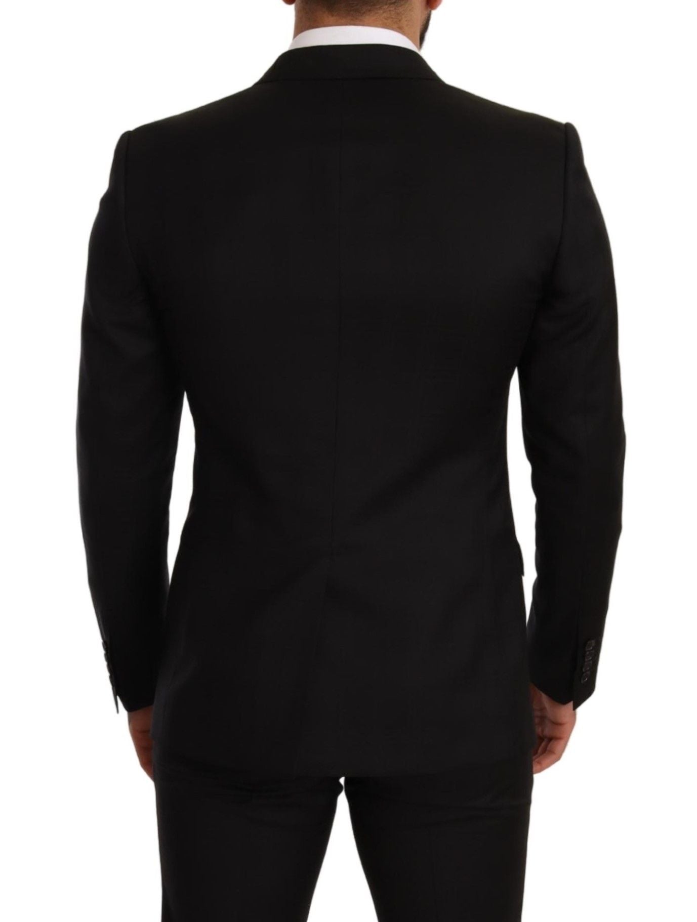Dolce & Gabbana Schwarzer karierter MARTINI SLIM FIT 2-Teiler Anzug