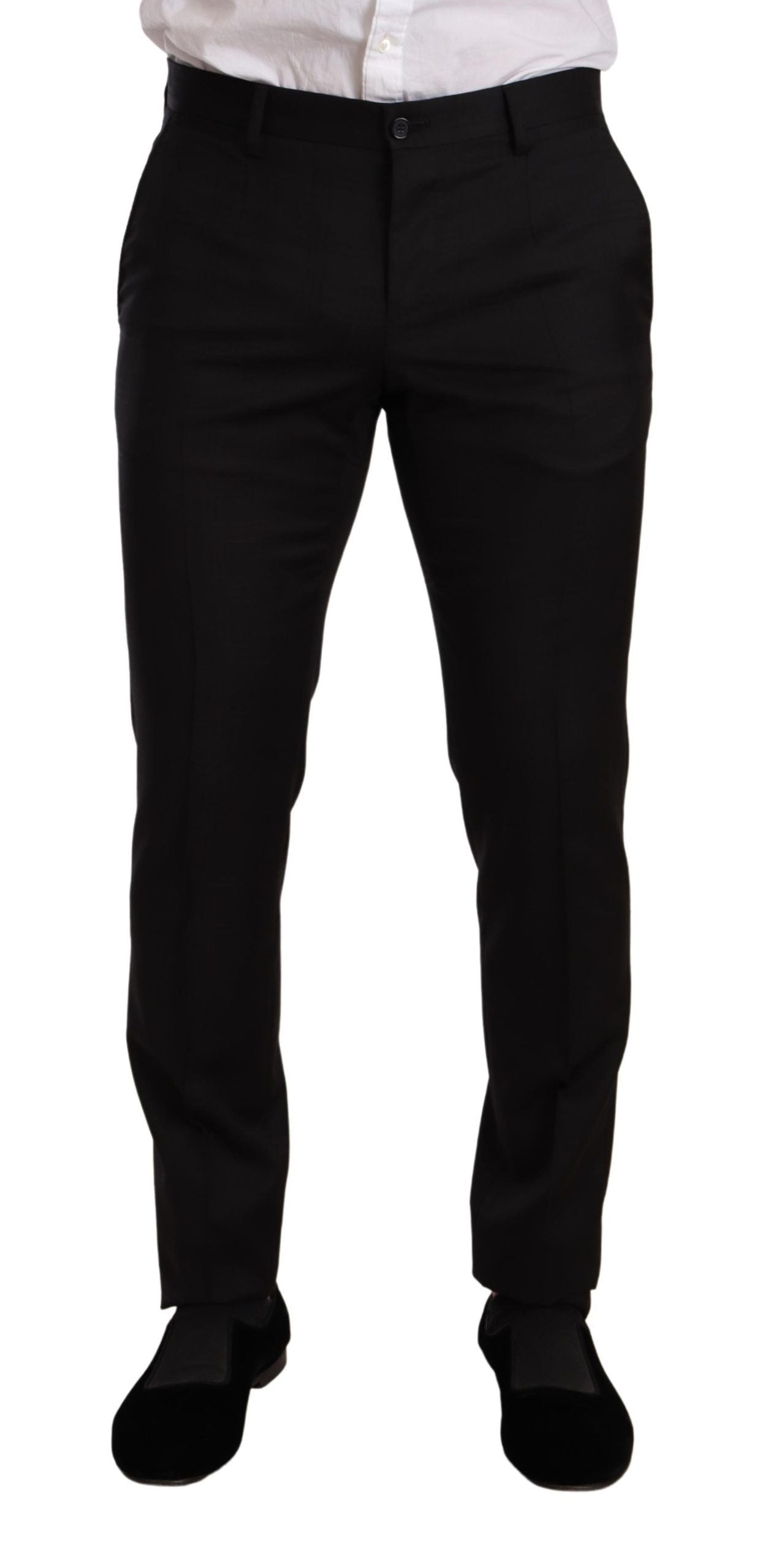 Dolce & Gabbana Schwarzer karierter MARTINI SLIM FIT 2-Teiler Anzug
