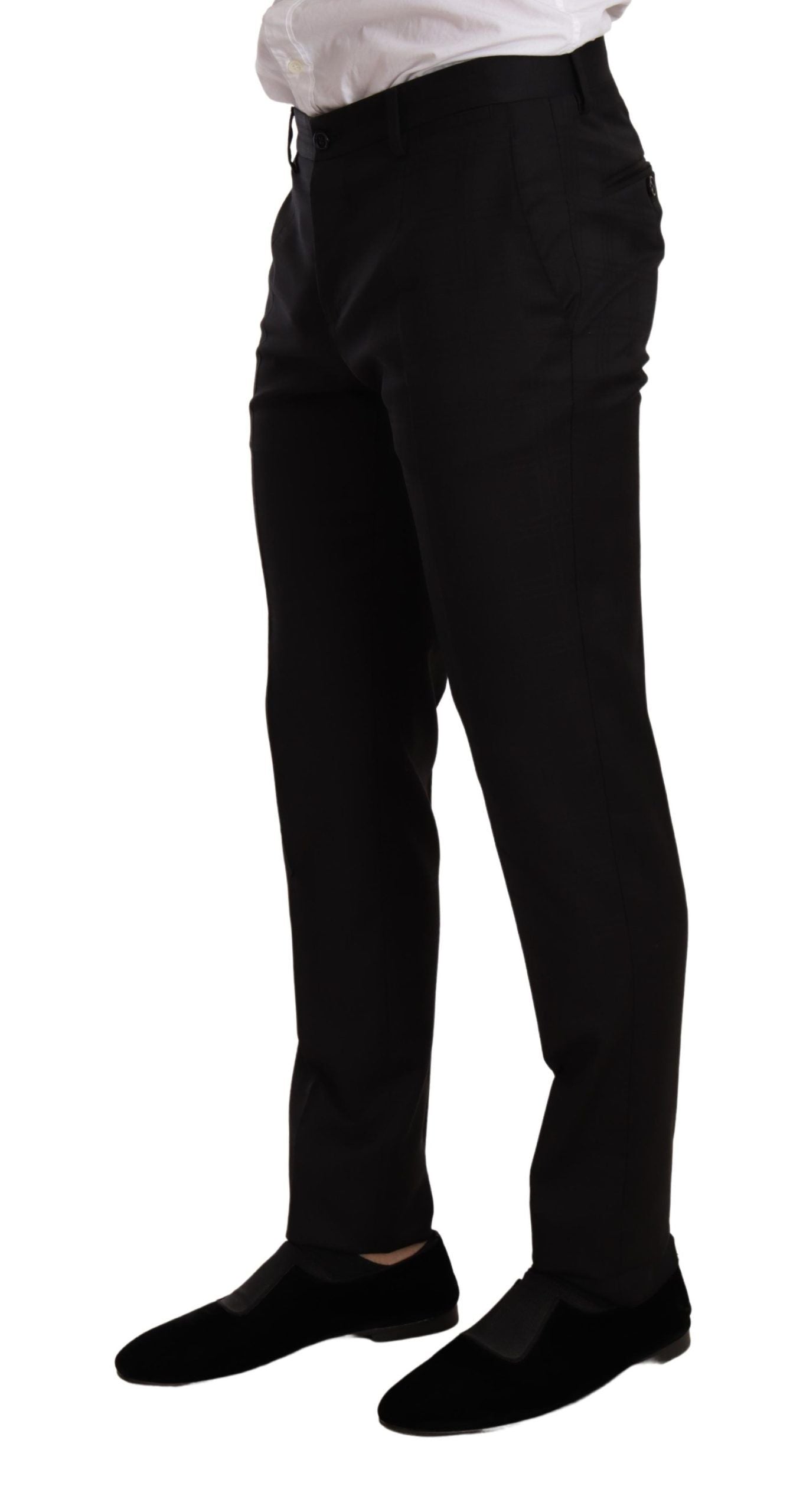 Dolce & Gabbana Schwarzer karierter MARTINI SLIM FIT 2-Teiler Anzug