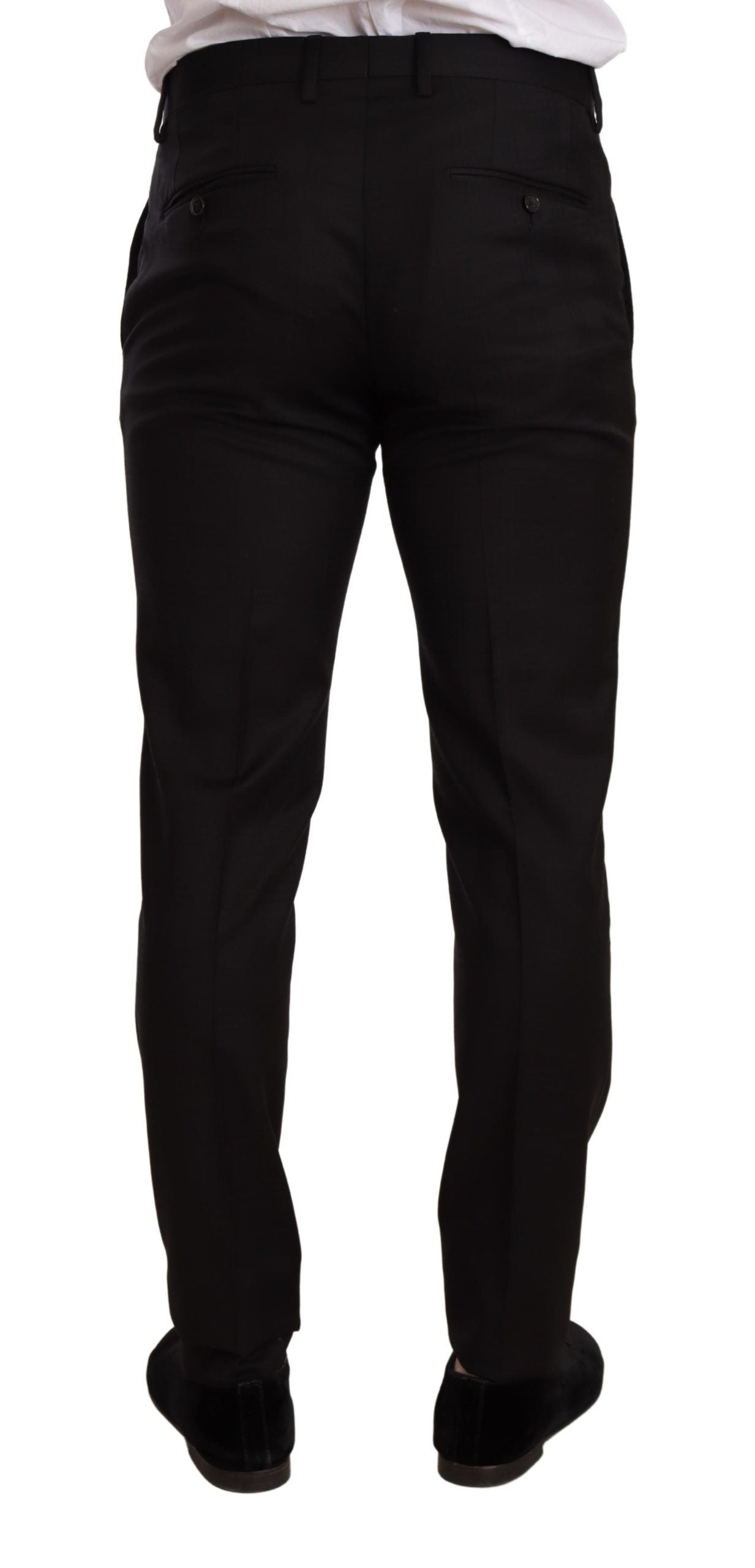 Dolce & Gabbana Schwarzer karierter MARTINI SLIM FIT 2-Teiler Anzug