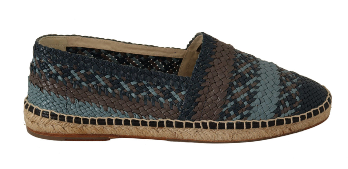 Dolce & Gabbana Blau Grau Slip-On Buffalo Espadrille Schuhe