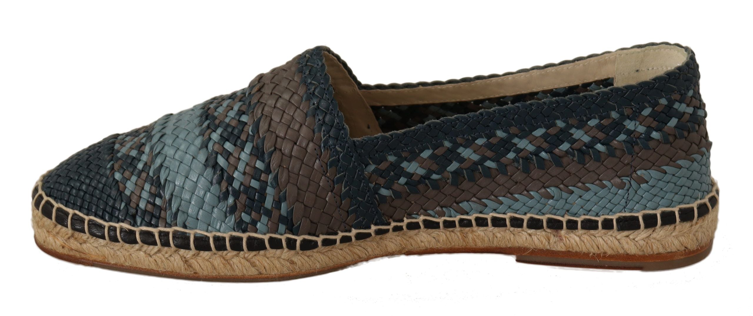 Dolce & Gabbana Blau Grau Slip-On Buffalo Espadrille Schuhe