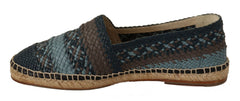 Dolce & Gabbana Blau Grau Slip-On Buffalo Espadrille Schuhe