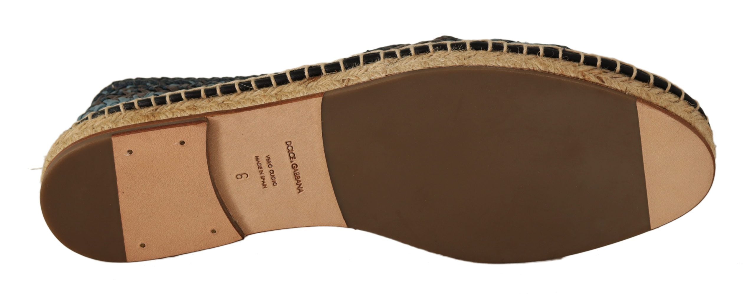 Dolce & Gabbana Blau Grau Slip-On Buffalo Espadrille Schuhe