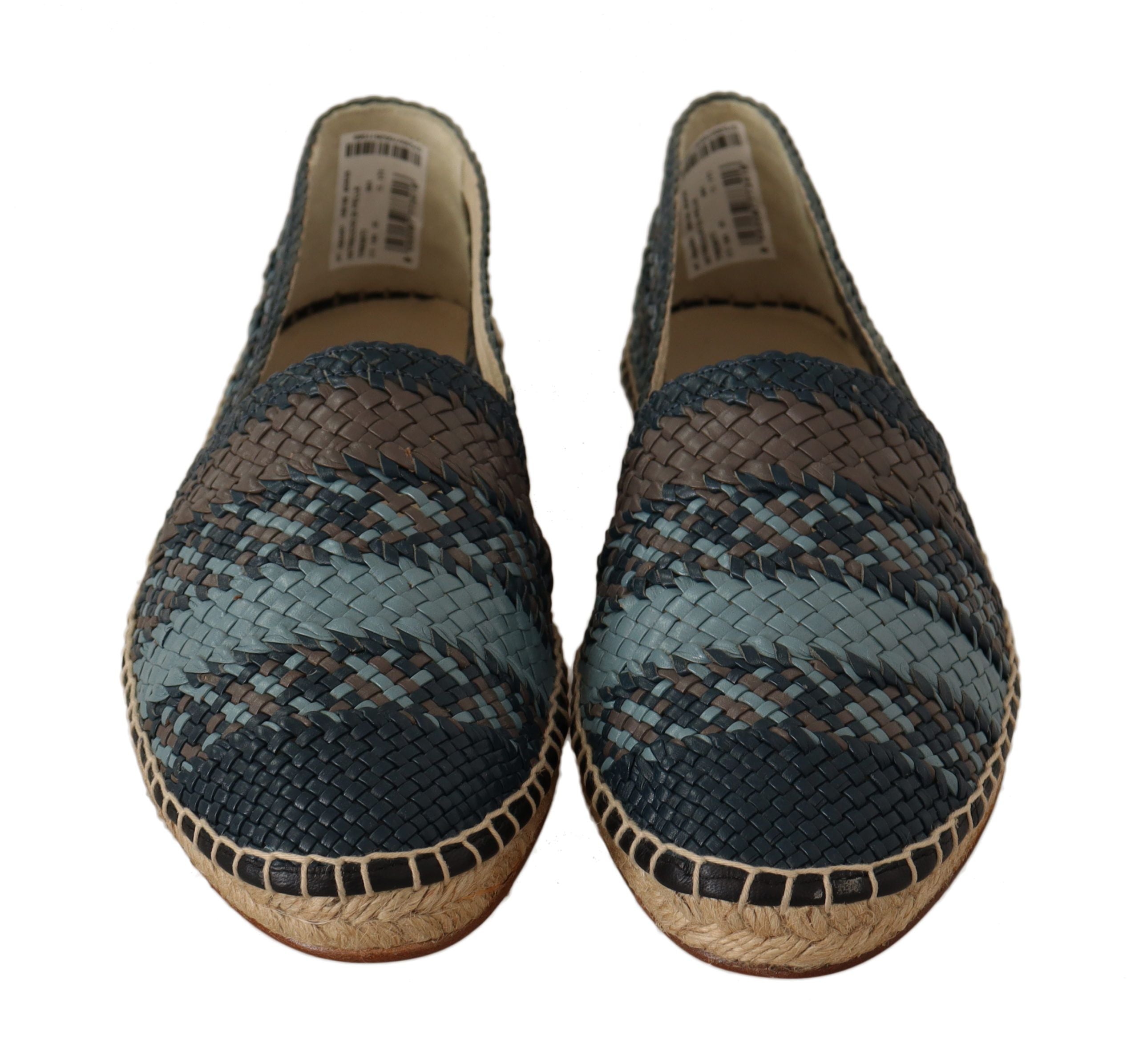 Dolce & Gabbana Blau Grau Slip-On Buffalo Espadrille Schuhe