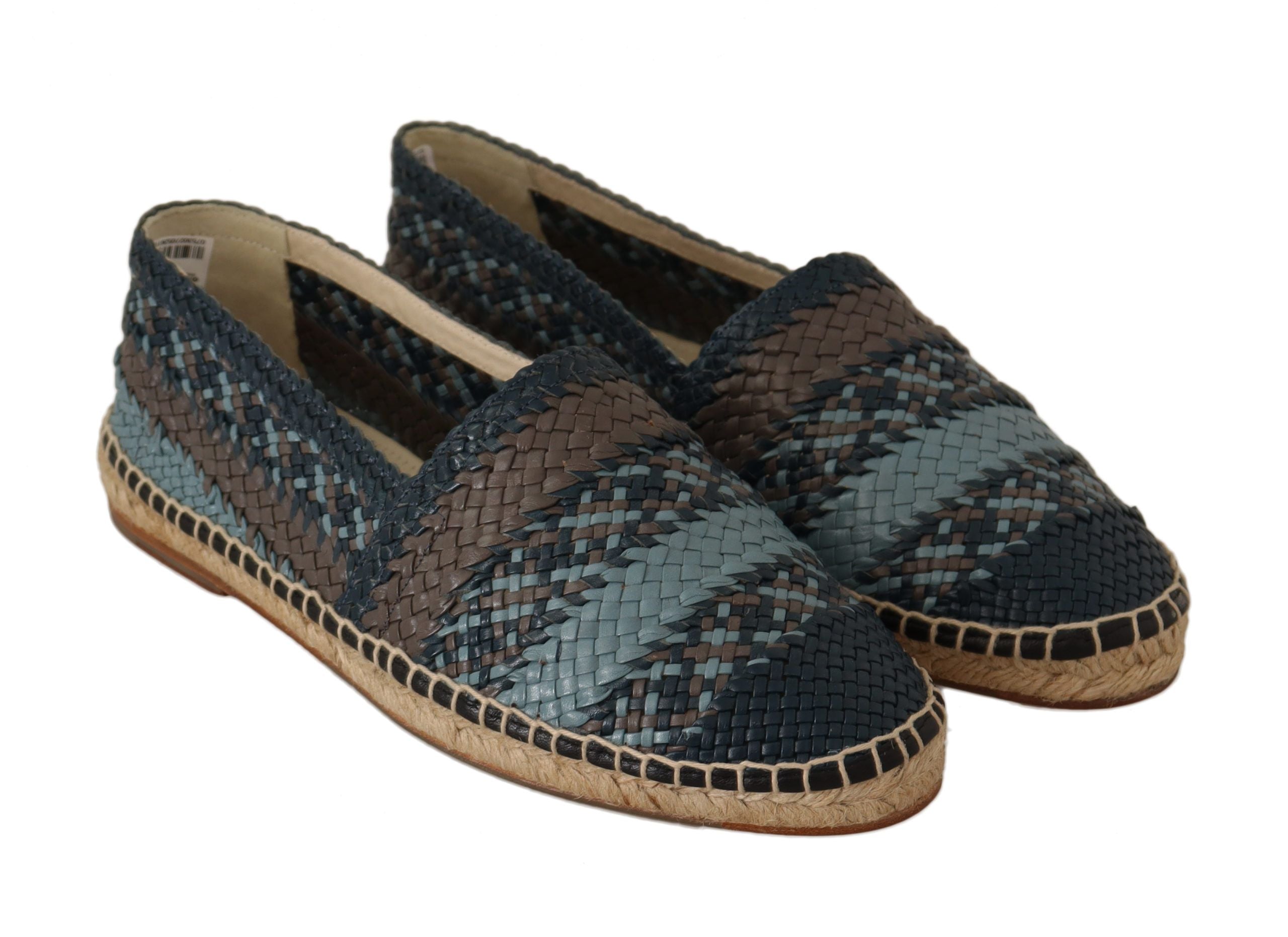Dolce & Gabbana Blau Grau Slip-On Buffalo Espadrille Schuhe