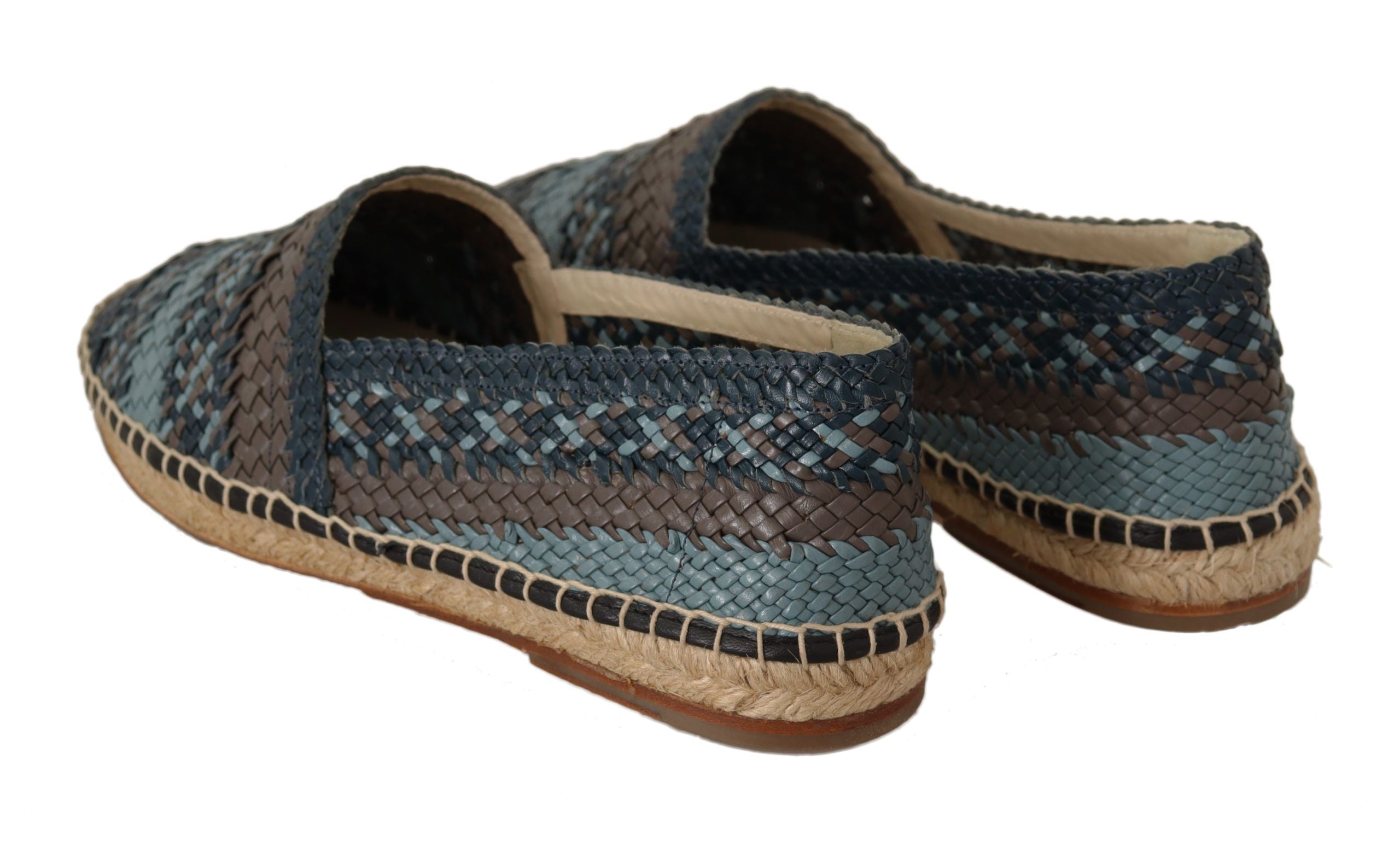 Dolce & Gabbana Blau Grau Slip-On Buffalo Espadrille Schuhe