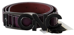 Costume National Bruin Leren Grote Logo Letter Gespriem