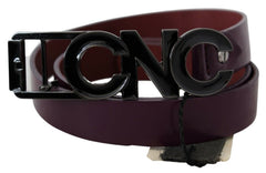 Costume National Bruin Leren Grote Logo Letter Gespriem