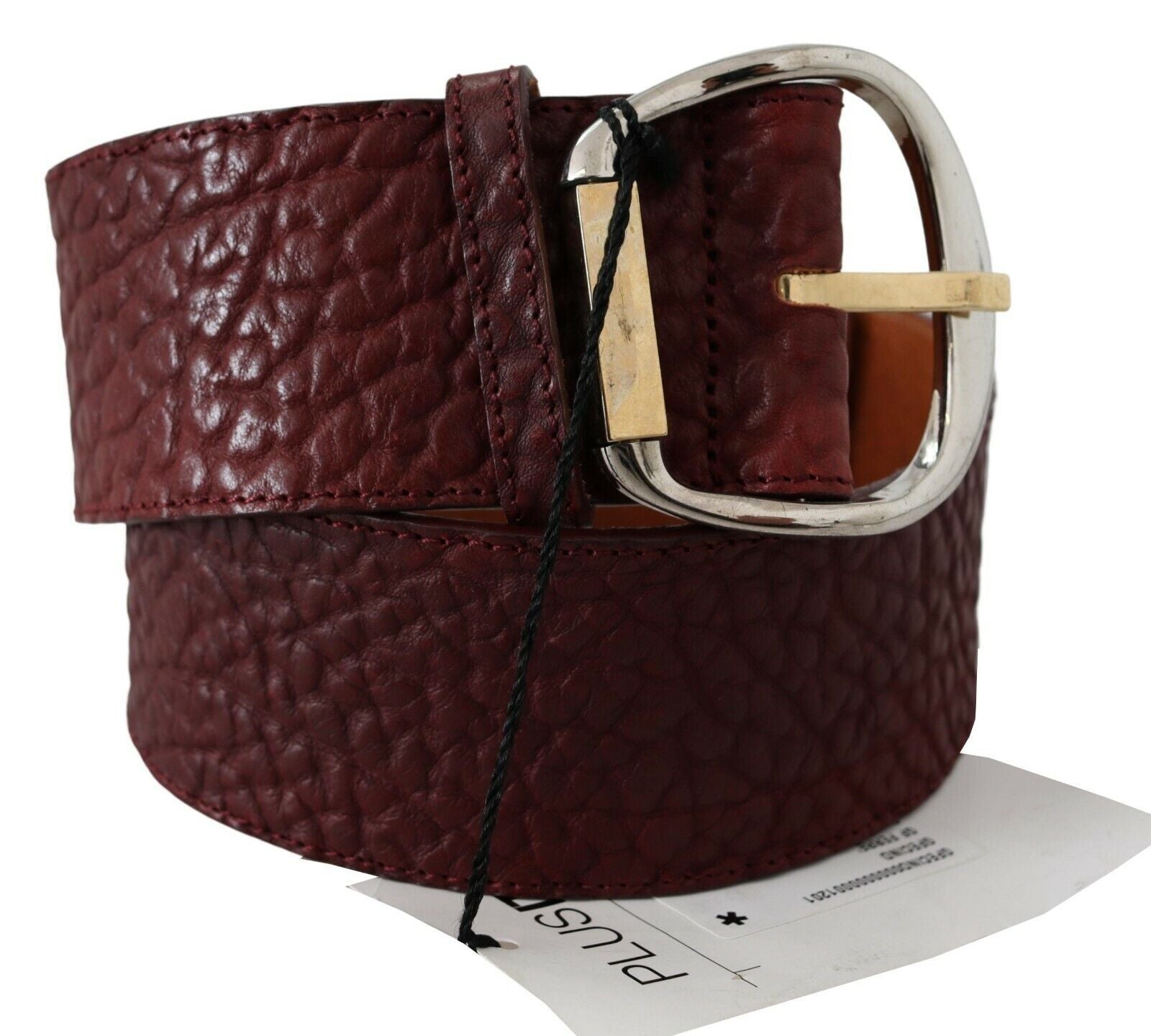 GF Ferre Bordeaux breiter Taillengürtel aus Leder Gold Silber
