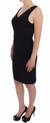 Roccobarocco Schwarzes Stretch-Wiggle-Bleistift-Scheiden-Bodycon-Kleid