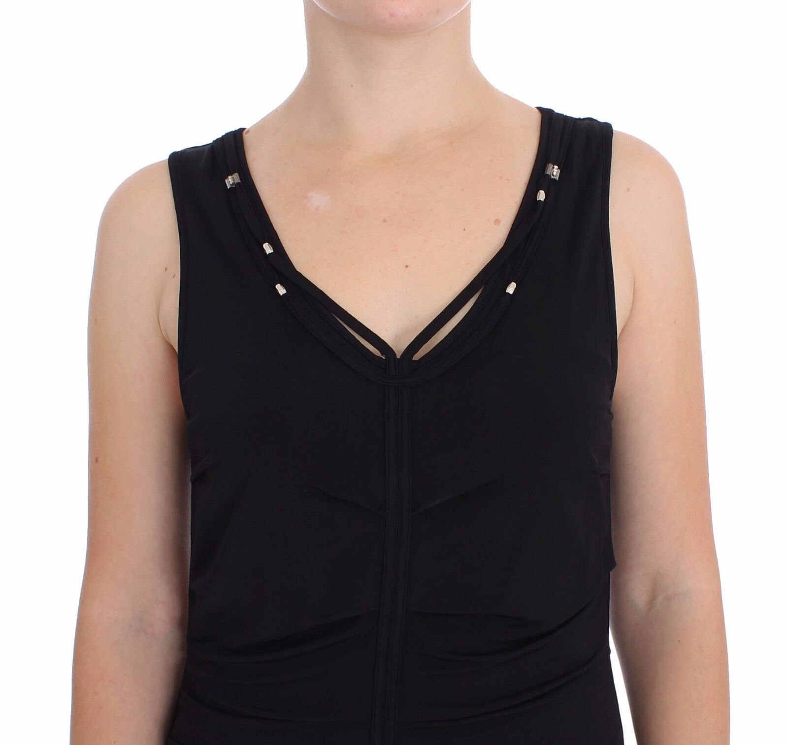 Roccobarocco Schwarzes Stretch-Wiggle-Bleistift-Scheiden-Bodycon-Kleid