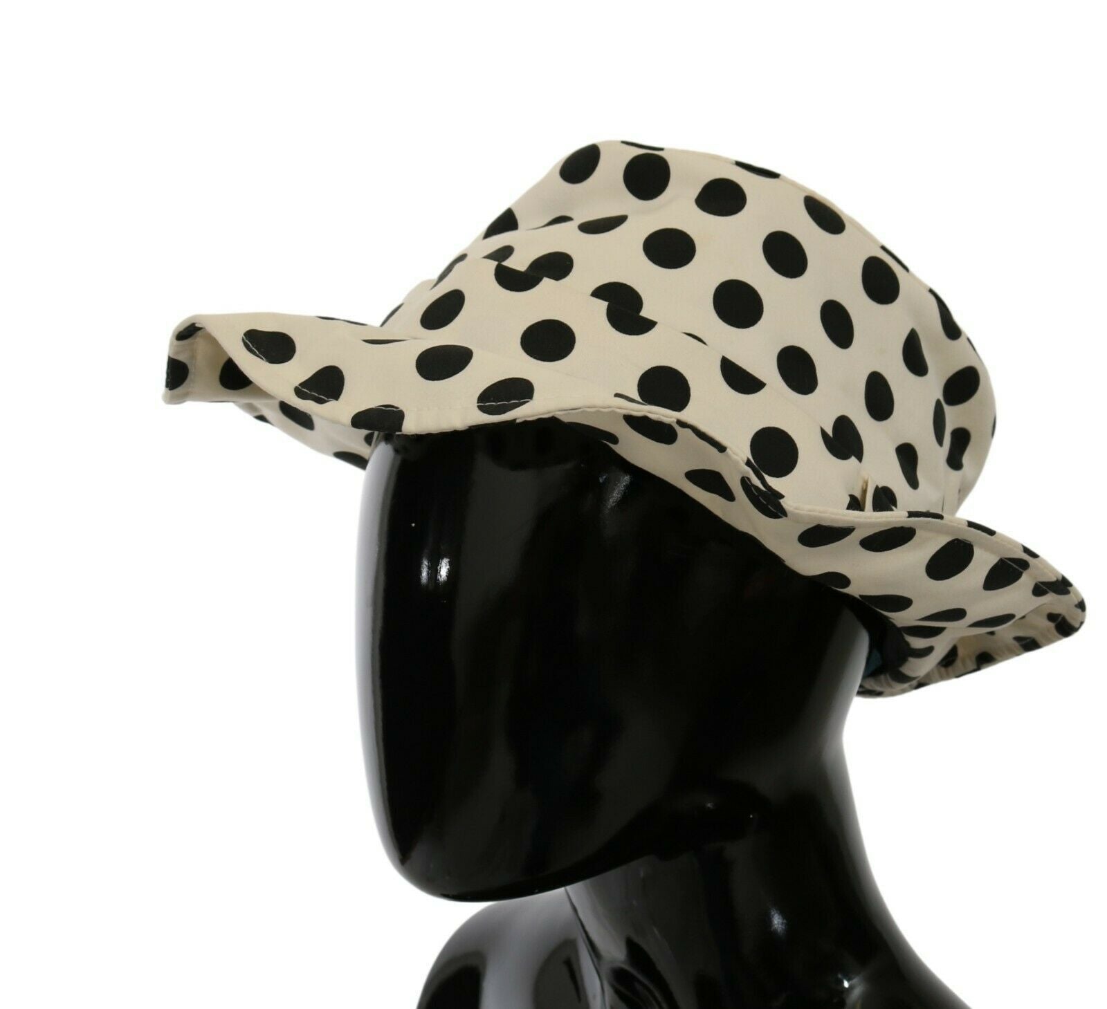 Dolce & Gabbana Weißer Trilby-Hut aus 100 % Baumwolle mit Tupfenmuster