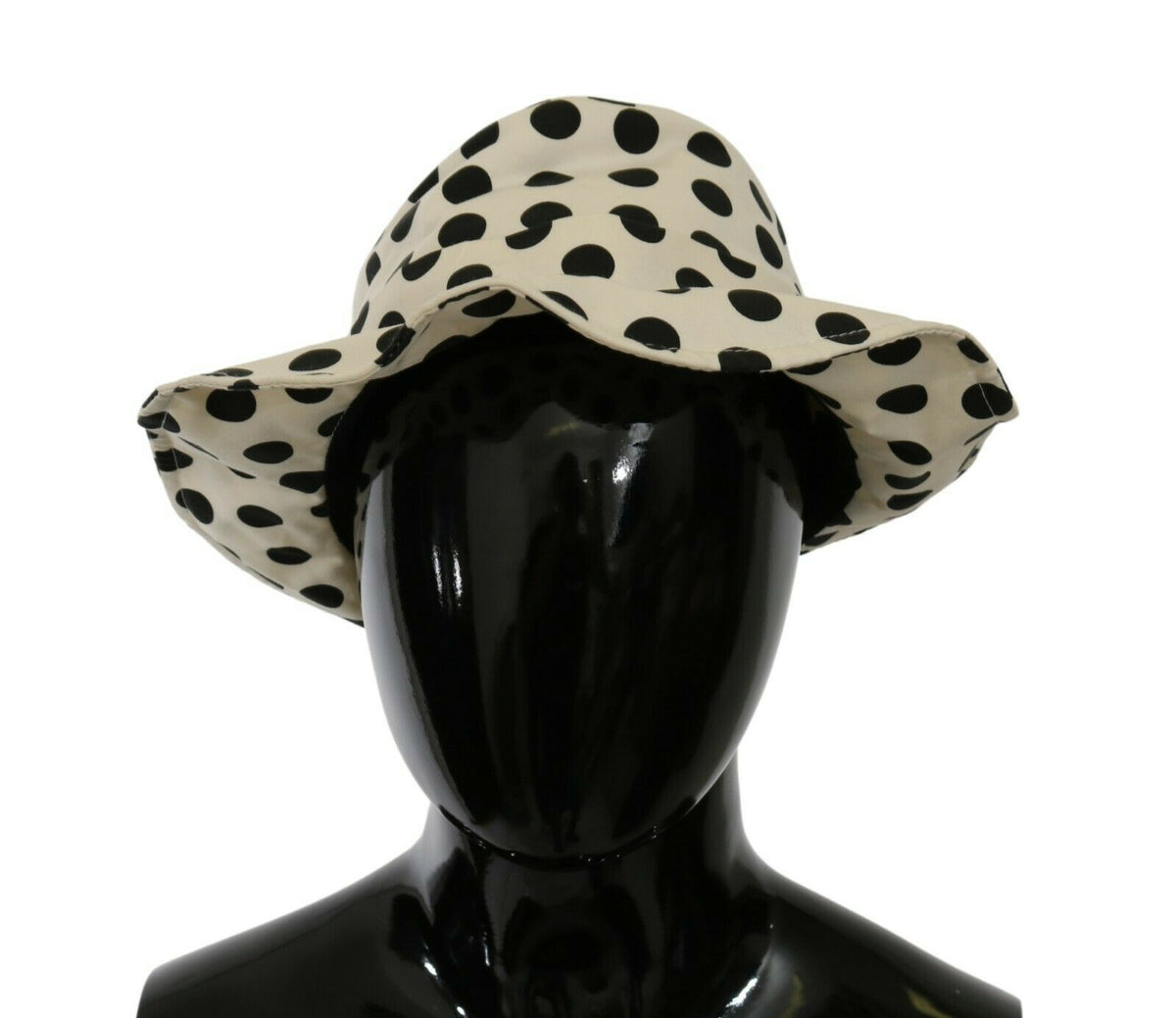 Dolce & Gabbana Weißer Trilby-Hut aus 100 % Baumwolle mit Tupfenmuster