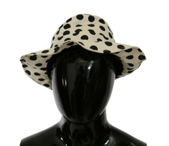 Dolce & Gabbana Weißer Trilby-Hut aus 100 % Baumwolle mit Tupfenmuster