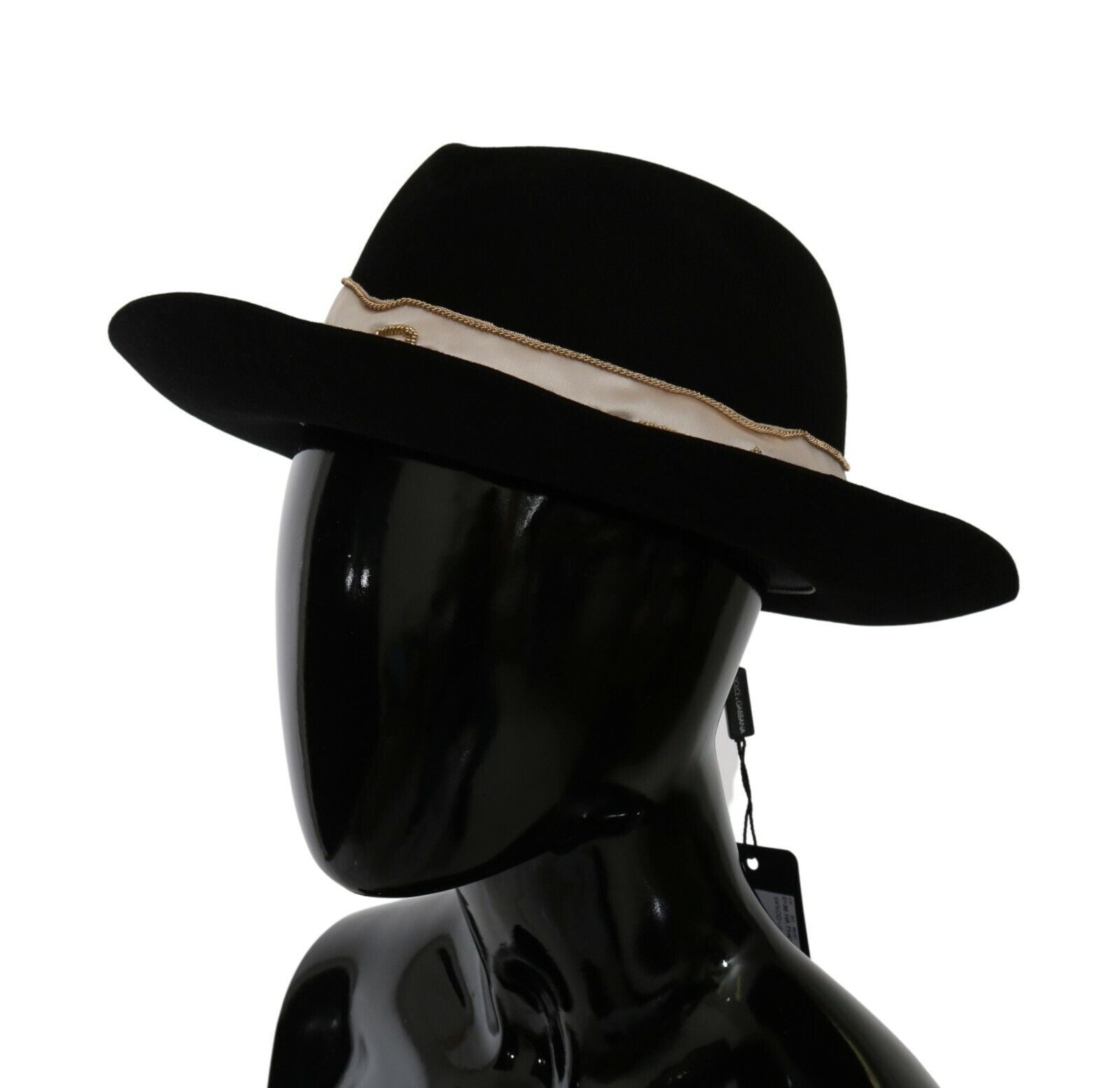 Dolce & Gabbana Schwarzer Lapin Amor Gignit Panama-Hut mit breiter Krempe