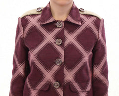 House of Holland Karierter Trenchcoat Blazer Lila Jacke