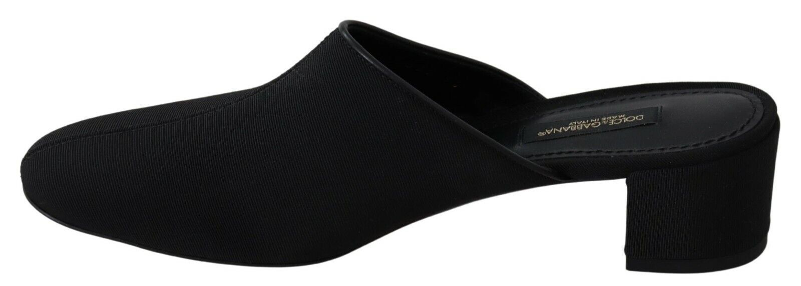 Dolce & Gabbana Schwarze Grosgrain Pantoletten Sandalen Damen Schuhe