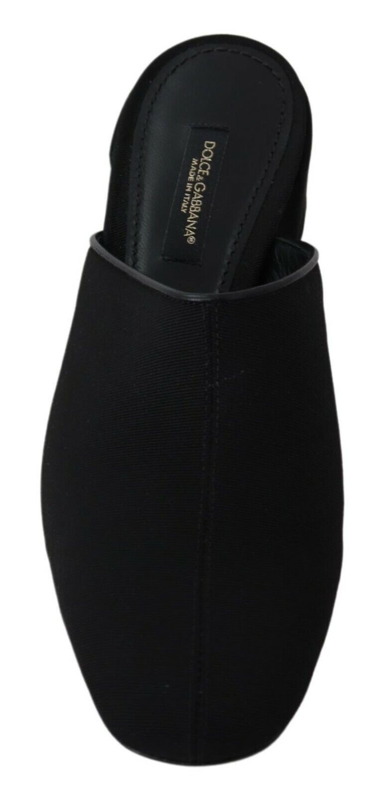Dolce & Gabbana Schwarze Grosgrain Pantoletten Sandalen Damen Schuhe