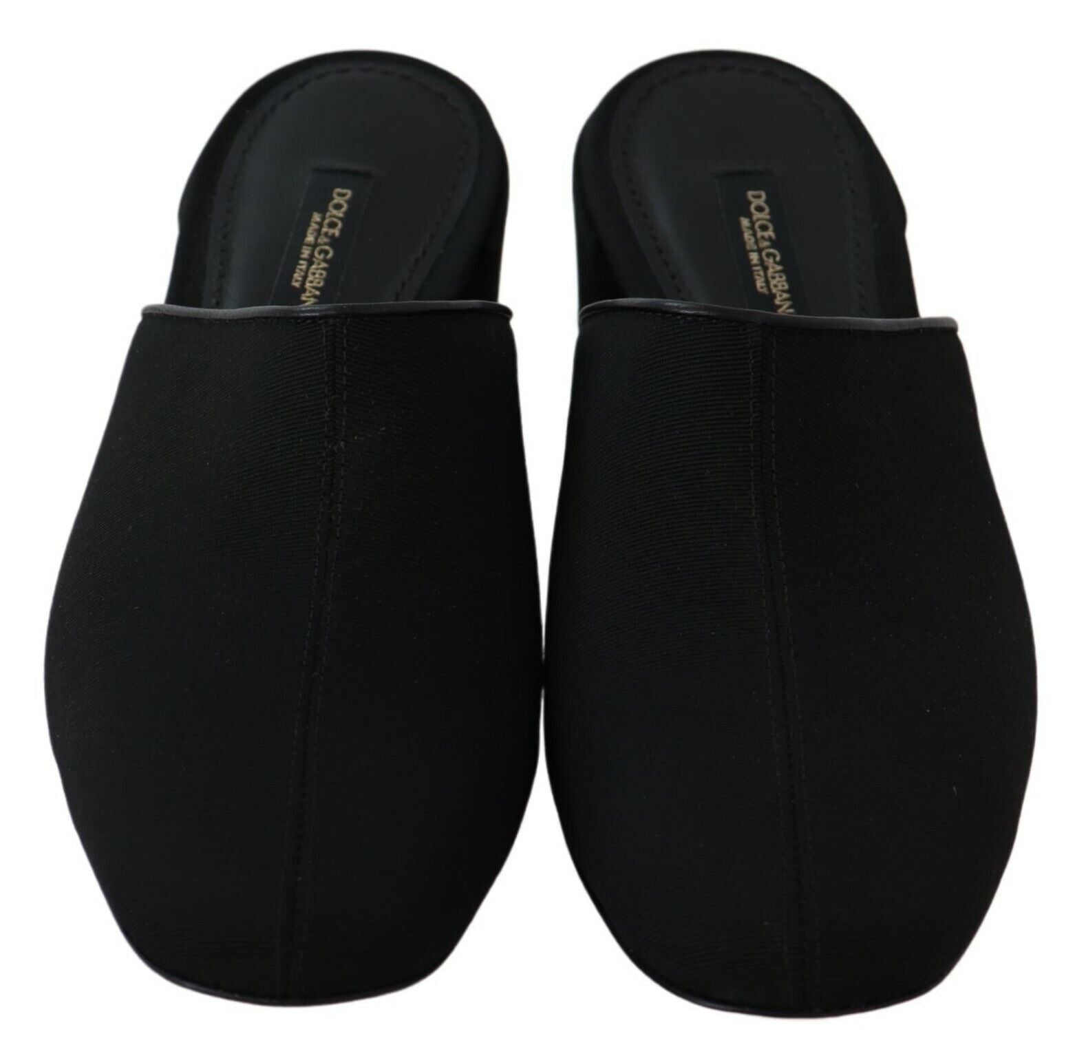 Dolce & Gabbana Schwarze Grosgrain Pantoletten Sandalen Damen Schuhe
