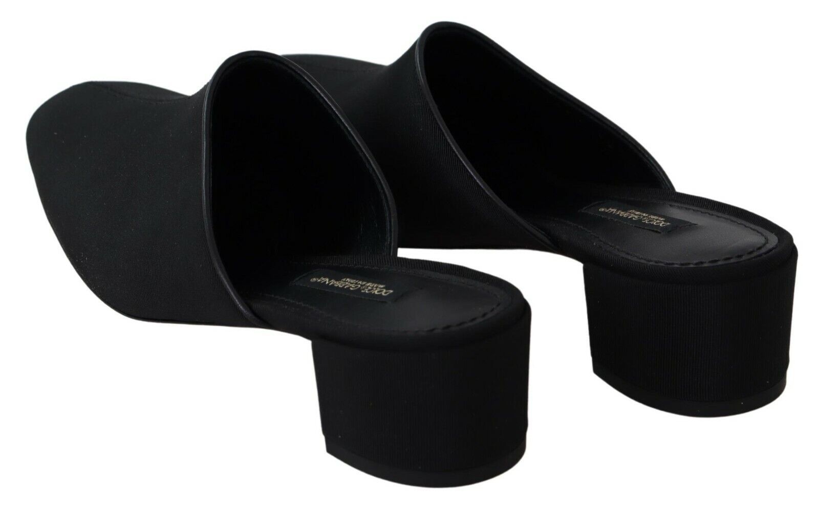 Dolce & Gabbana Schwarze Grosgrain Pantoletten Sandalen Damen Schuhe