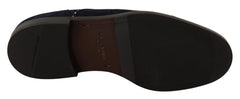 Dolce & Gabbana Blauw Suède Leren Derby Schoenen Met Studs