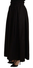 Dolce & Gabbana Schwarzer High-Waist Maxirock aus Wolle