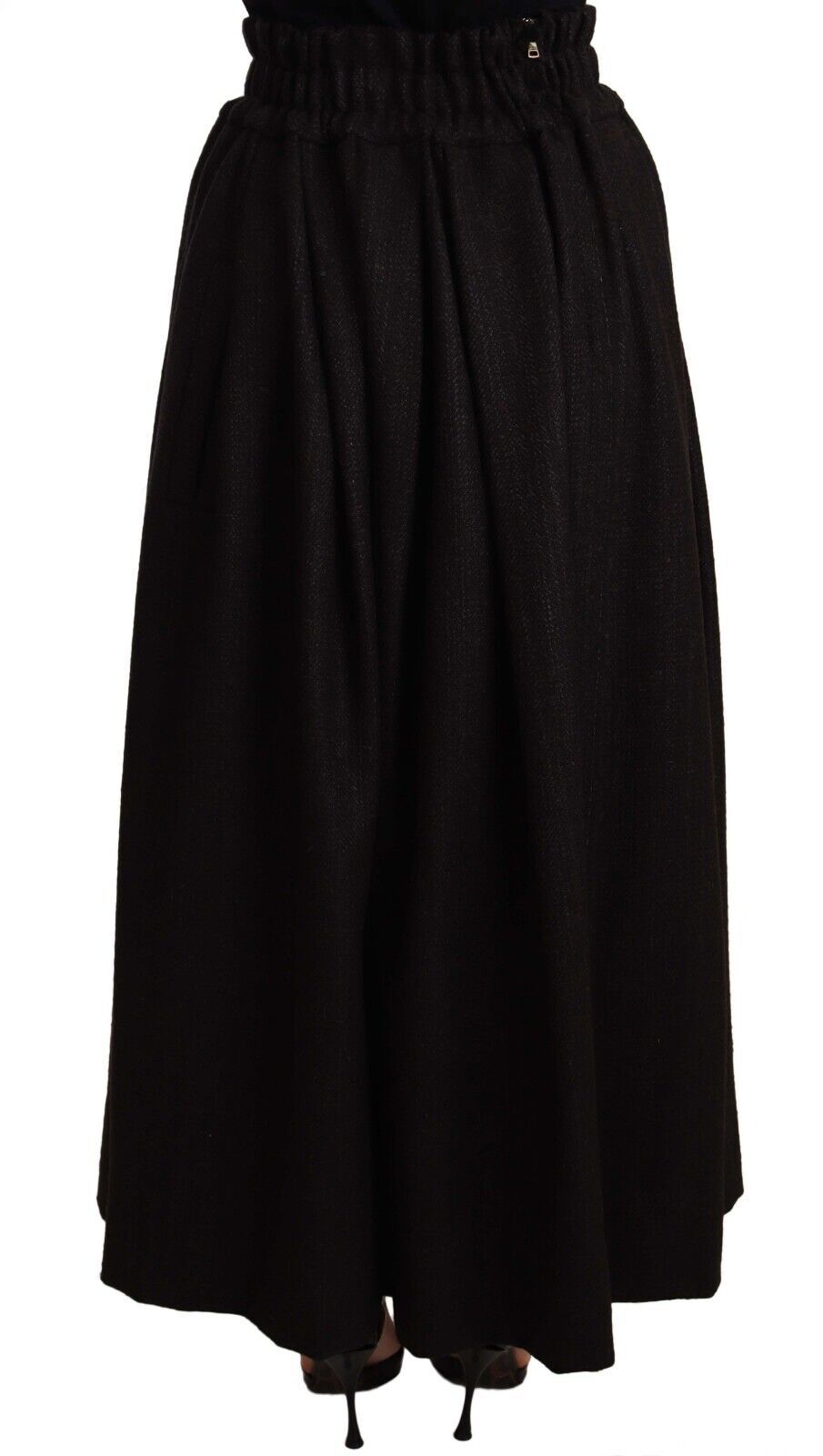 Dolce & Gabbana Schwarzer High-Waist Maxirock aus Wolle