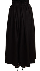 Dolce & Gabbana Schwarzer High-Waist Maxirock aus Wolle