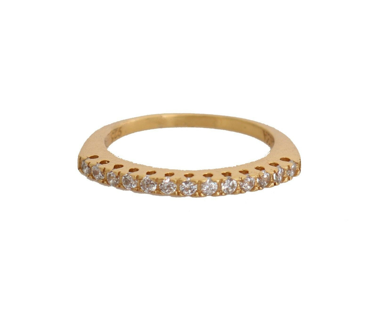 Nialaya Gold Authentieke Dames Heldere CZ Goud 925 Zilveren Ring