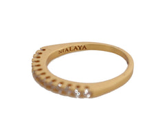 Nialaya Gold Authentieke Dames Heldere CZ Goud 925 Zilveren Ring