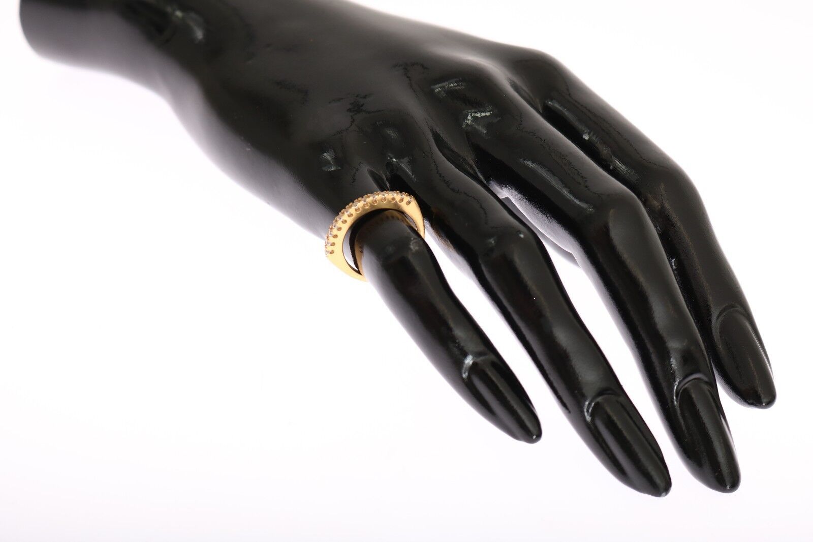 Nialaya Gold Authentieke Dames Heldere CZ Goud 925 Zilveren Ring