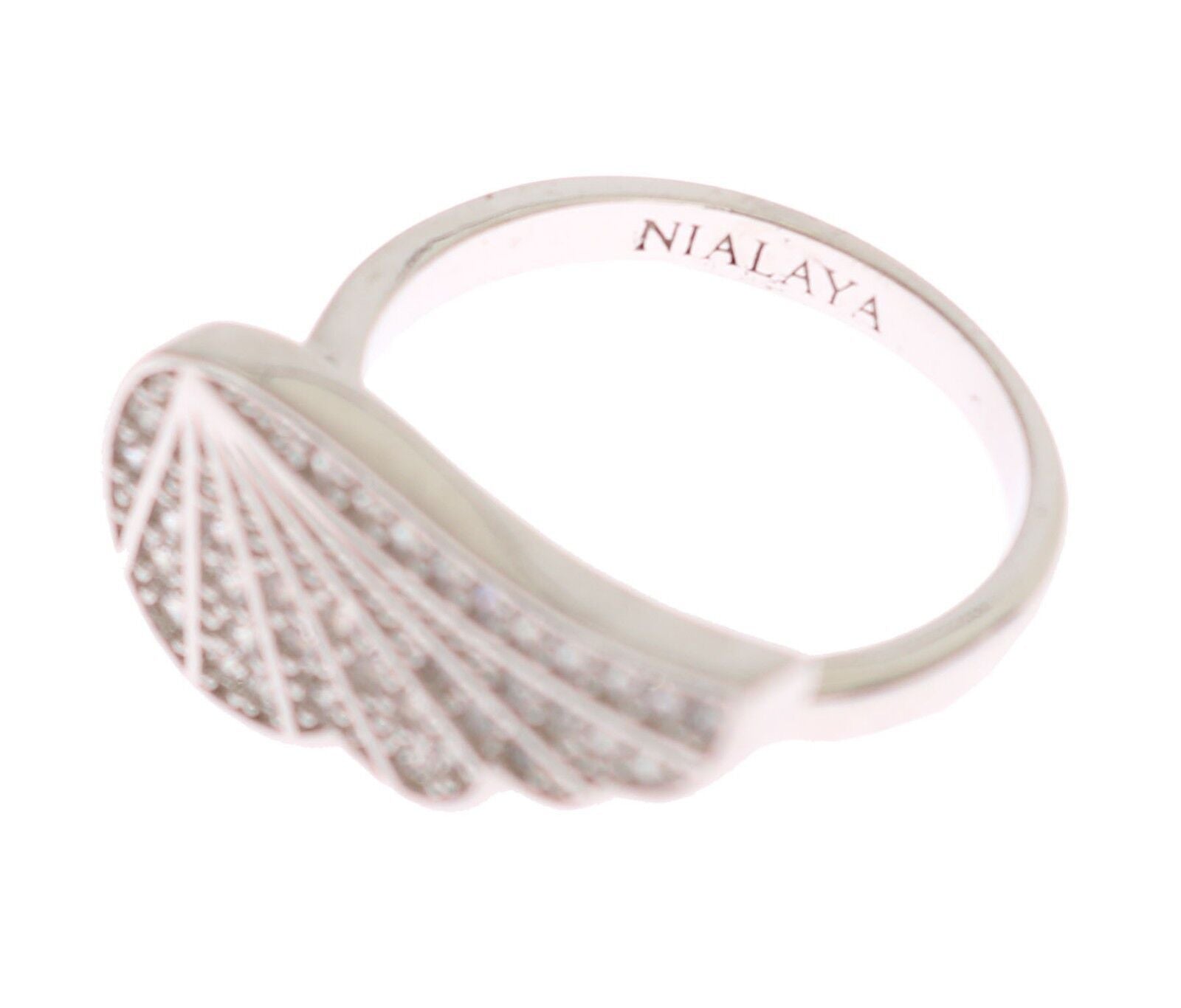Nialaya Zilveren Dames Vleugel Heldere Zirkonia 925 Zilveren Ring