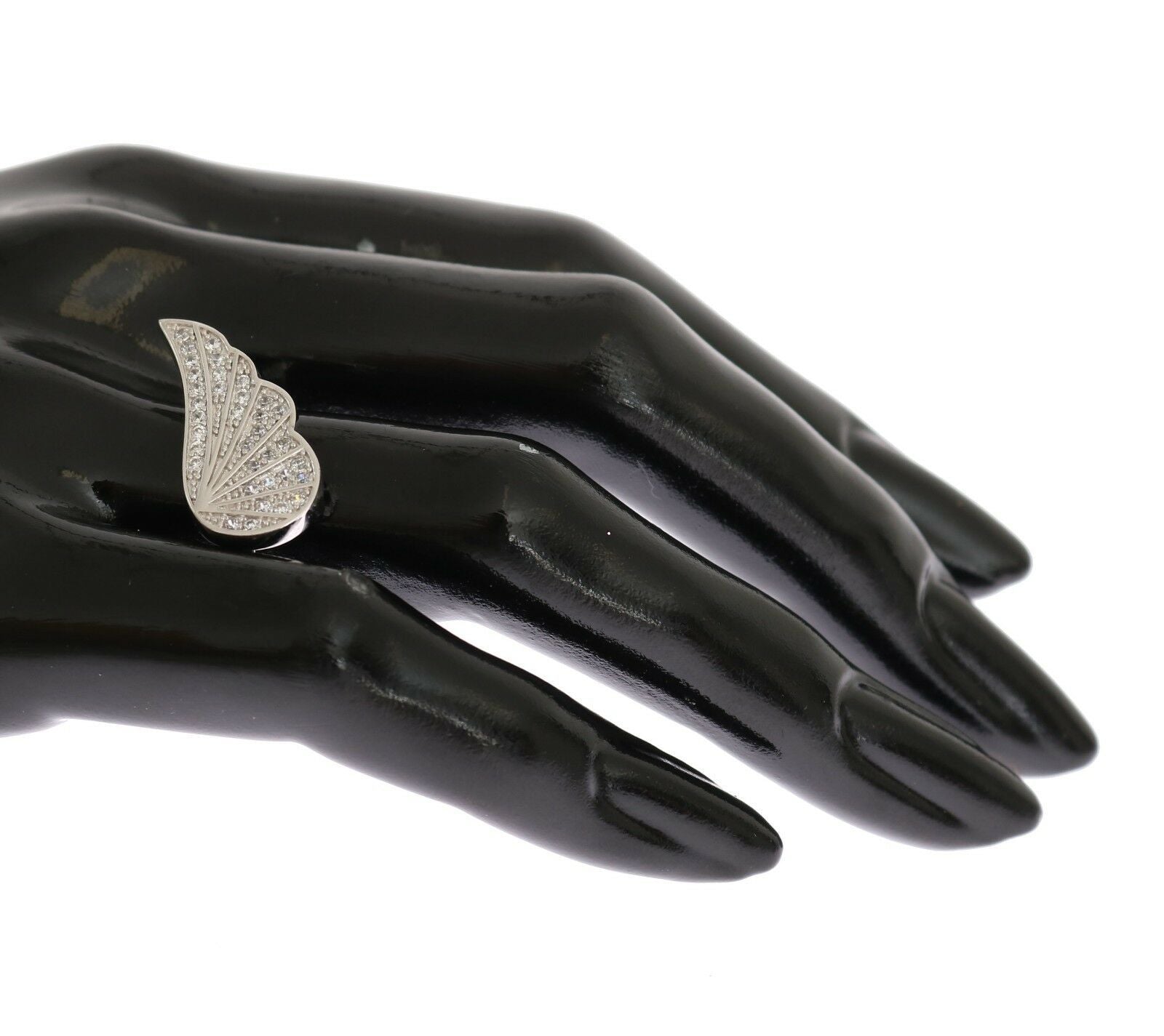 Nialaya Zilveren Dames Vleugel Heldere Zirkonia 925 Zilveren Ring