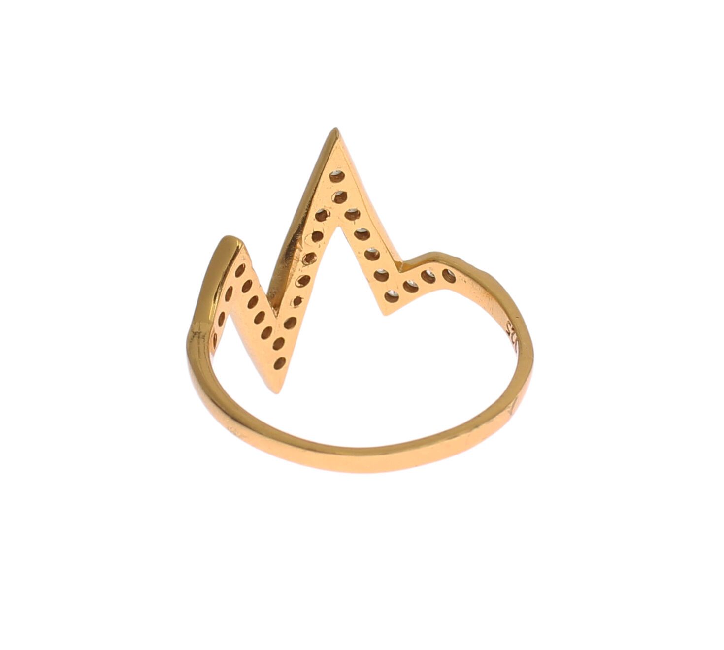 Nialaya Gold 925er Silber Damenring mit klaren Zirkonias 18K