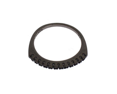 Nialaya Black CZ Rhodium 925 Silver Womens Ring