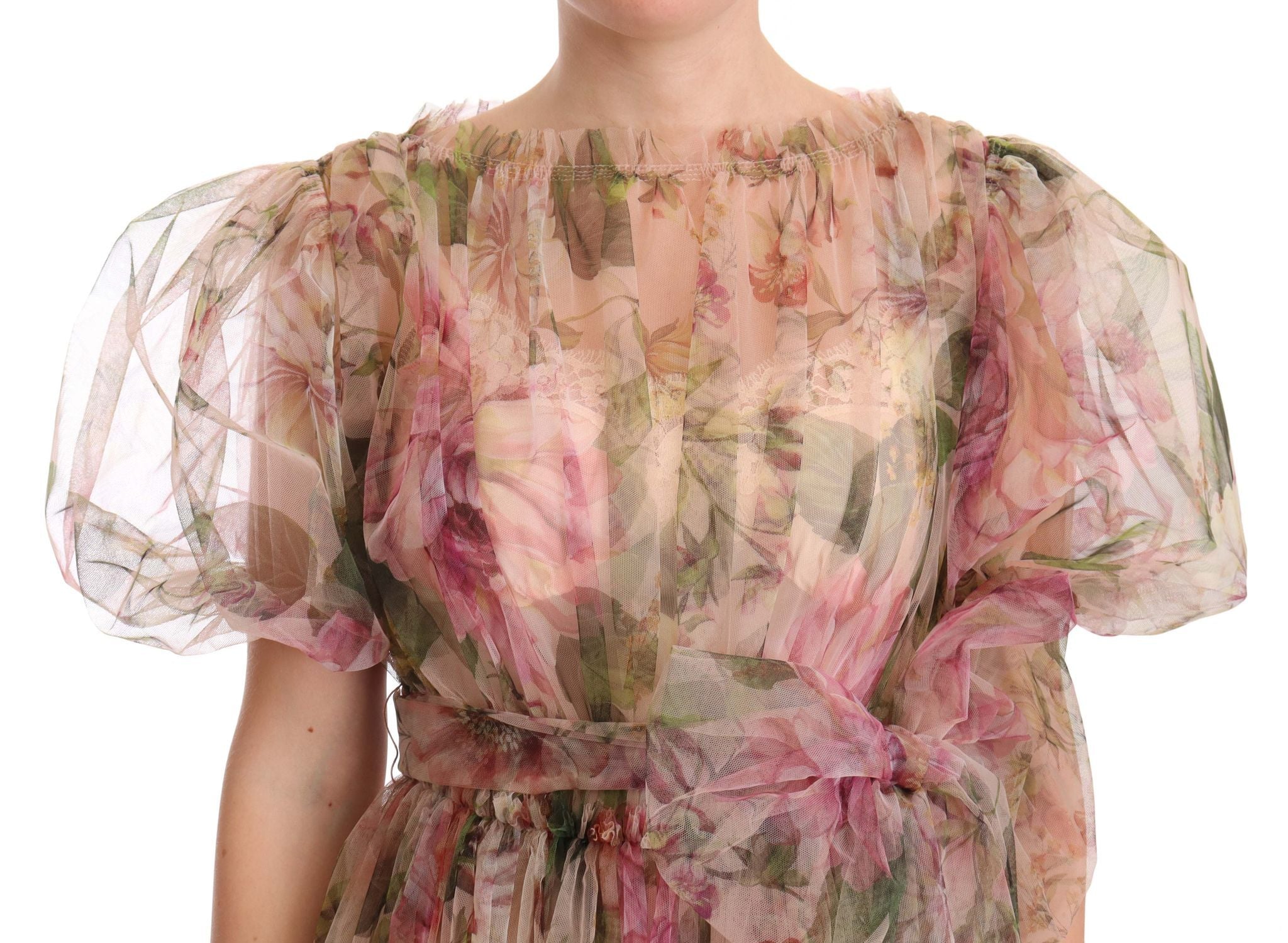 Dolce & Gabbana Maxikleid mit mehrfarbigem Blumendruck