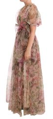 Dolce & Gabbana Maxikleid mit mehrfarbigem Blumendruck