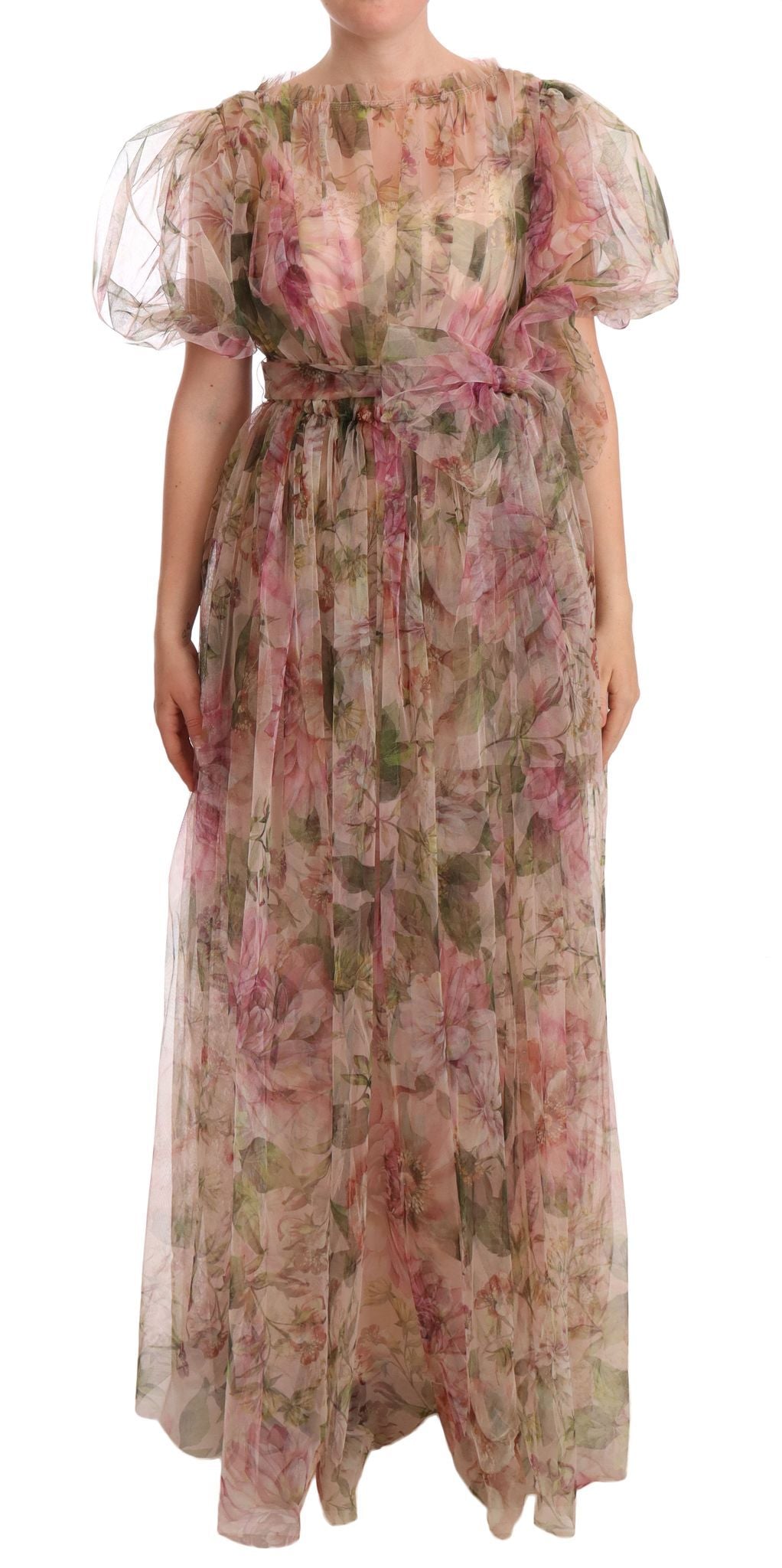 Dolce & Gabbana Maxikleid mit mehrfarbigem Blumendruck